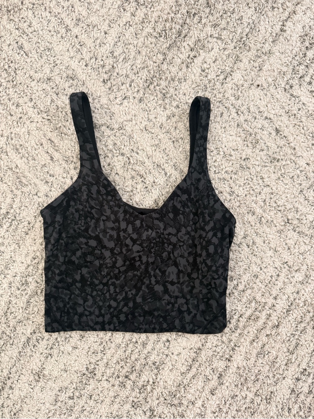lululemon athletica Black Leopard-Print Crop Tank